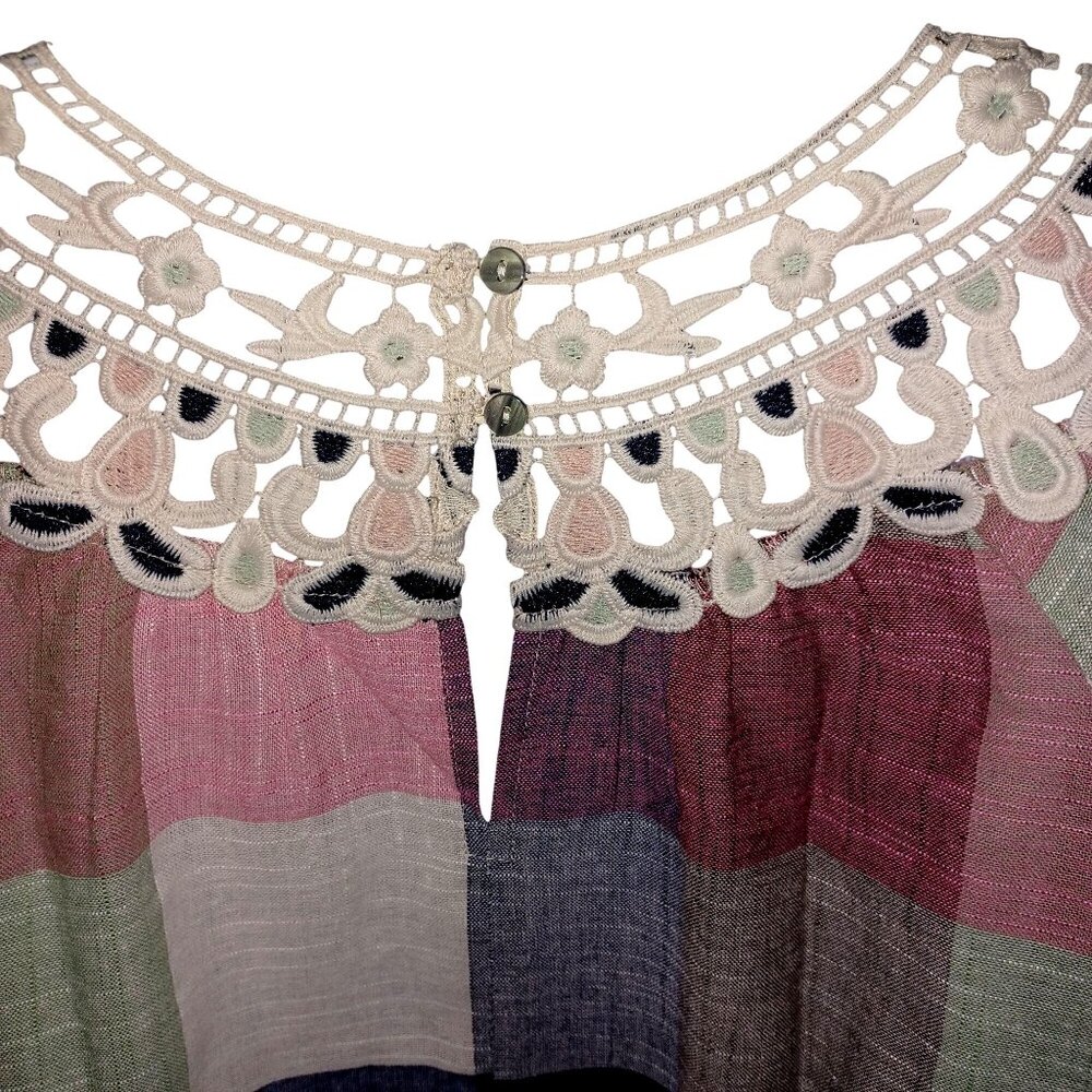 Mystree Patchwork Plaid Boho Cottagecore Crochet … - image 4